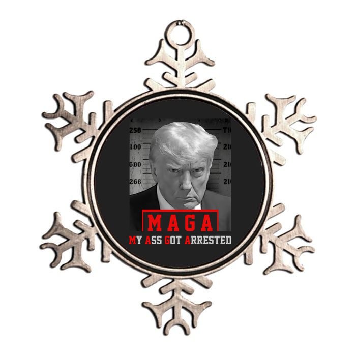 Maga My Ass Got Arrested 2024 Funny AntiTrump Metallic Star Ornament