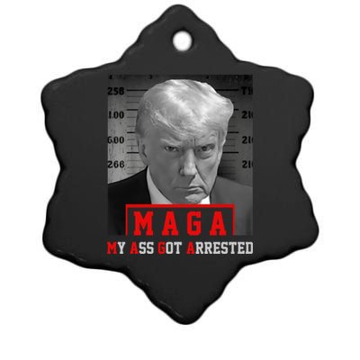 Maga My Ass Got Arrested 2024 Funny AntiTrump Ceramic Star Ornament