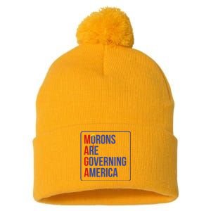 Maga Morons Are Governing America Pom Pom 12in Knit Beanie