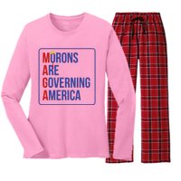 Maga Morons Are Governing America Women's Long Sleeve Flannel Pajama Set 