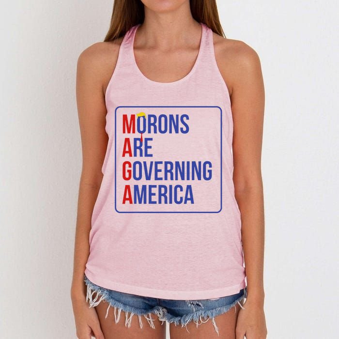 Maga Morons Are Governing America Women's Knotted Racerback Tank