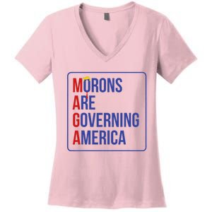 Maga Morons Are Governing America Women's V-Neck T-Shirt