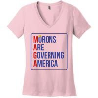 Maga Morons Are Governing America Women's V-Neck T-Shirt