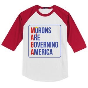 Maga Morons Are Governing America Kids Colorblock Raglan Jersey