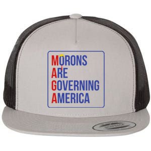 Maga Morons Are Governing America Flat Bill Trucker Hat