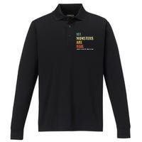 My Monsters Are Real Performance Long Sleeve Polo