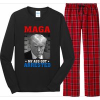 Maga My Ass Got Arrested 2024 Funny AntiTrump Long Sleeve Pajama Set