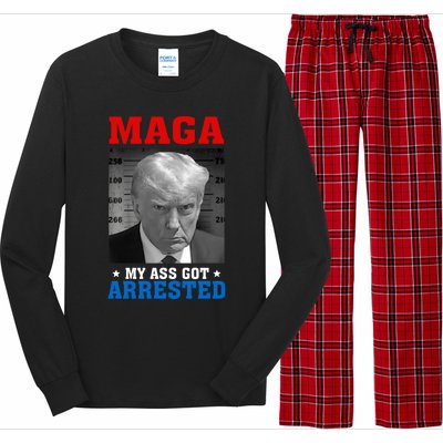 Maga My Ass Got Arrested 2024 Funny AntiTrump Long Sleeve Pajama Set