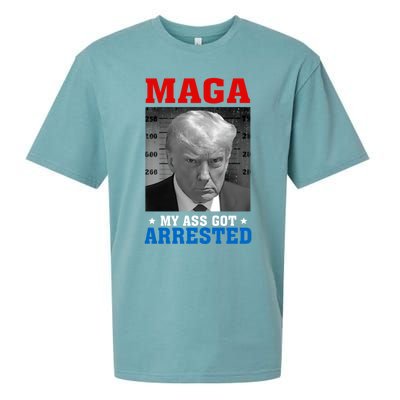 Maga My Ass Got Arrested 2024 Funny AntiTrump Sueded Cloud Jersey T-Shirt