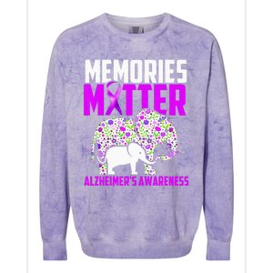 Memories Matter Alzheimer´s Awareness Elephant Colorblast Crewneck Sweatshirt