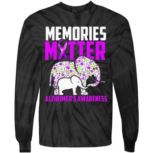 Memories Matter Alzheimer´s Awareness Elephant Tie-Dye Long Sleeve Shirt