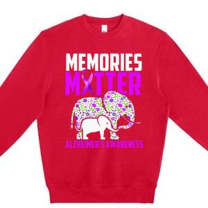 Memories Matter Alzheimer´s Awareness Elephant Premium Crewneck Sweatshirt