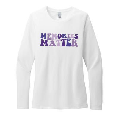 Memory Matters Alzheimer Awareness Ribbon Womens CVC Long Sleeve Shirt