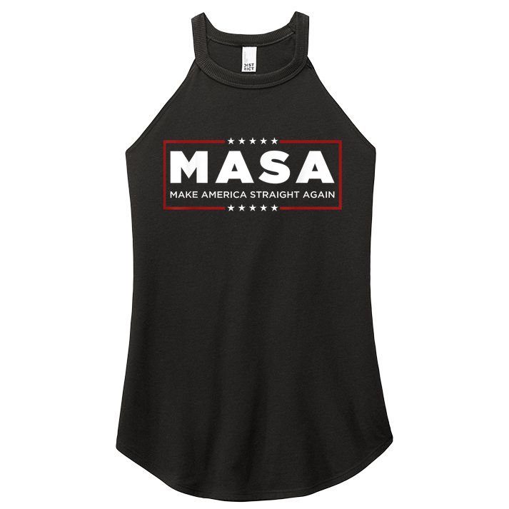 MASA Make America Straight Again Women's Perfect Tri Rocker Tank