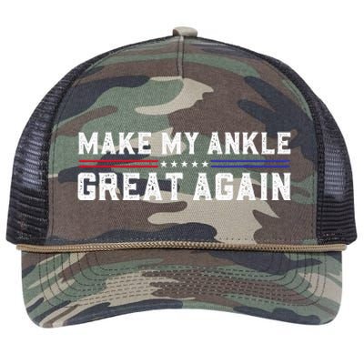 Make My Ankle Great Again Funny Ankle Surgery Ankle Injury Retro Rope Trucker Hat Cap