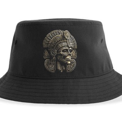 Mexican Mictlantecuhtli Aztec God Of Death Skull Sustainable Bucket Hat