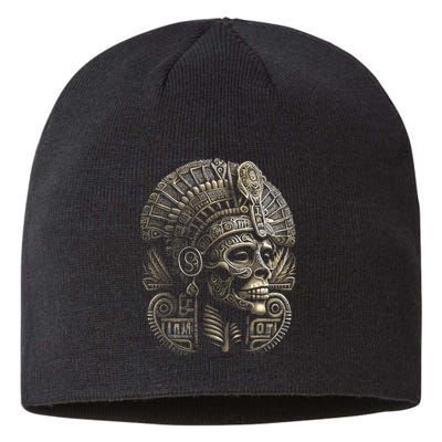 Mexican Mictlantecuhtli Aztec God Of Death Skull Sustainable Beanie