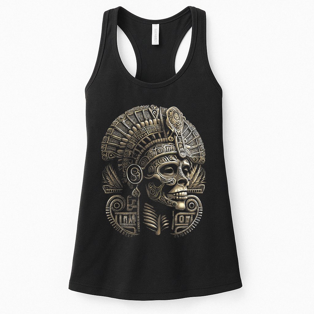 Mexican Mictlantecuhtli Aztec God Of Death Skull Womens Tank Top