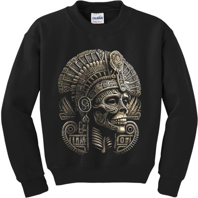 Mexican Mictlantecuhtli Aztec God Of Death Skull Kids Sweatshirt
