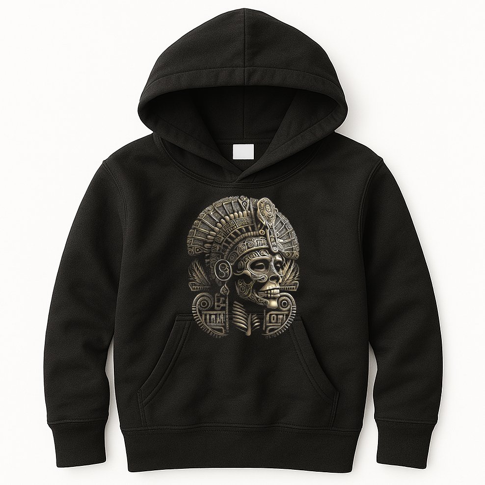 Mexican Mictlantecuhtli Aztec God Of Death Skull Kids Hoodie