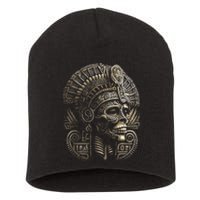 Mexican Mictlantecuhtli Aztec God Of Death Skull Short Acrylic Beanie