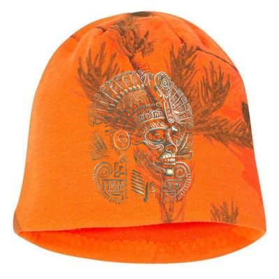 Mexican Mictlantecuhtli Aztec God Of Death Skull Kati - Camo Knit Beanie