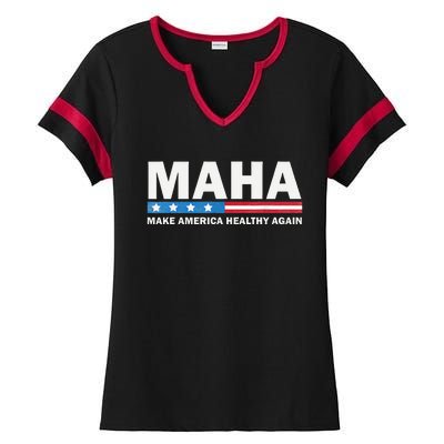 Maha Make America Healthy Again 2024 Us Election Gift Ladies Halftime Notch Neck Tee