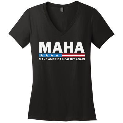 Maha Make America Healthy Again 2024 Us Election Gift Women's V-Neck T-Shirt