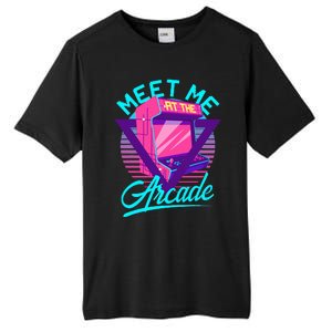 Meet Me At The Arcade Funny Gamer Vaporwave 80S Arcade Tall Fusion ChromaSoft Performance T-Shirt