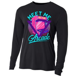 Meet Me At The Arcade Funny Gamer Vaporwave 80S Arcade Cooling Performance Long Sleeve Crew