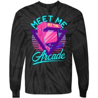 Meet Me At The Arcade Funny Gamer Vaporwave 80S Arcade Tie-Dye Long Sleeve Shirt