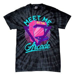 Meet Me At The Arcade Funny Gamer Vaporwave 80S Arcade Tie-Dye T-Shirt