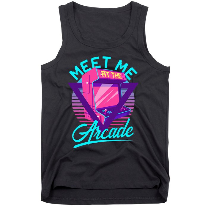 Meet Me At The Arcade Funny Gamer Vaporwave 80S Arcade Tank Top