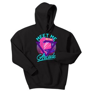 Meet Me At The Arcade Funny Gamer Vaporwave 80S Arcade Kids Hoodie