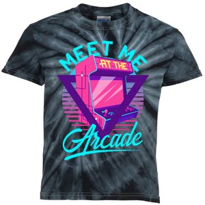 Meet Me At The Arcade Funny Gamer Vaporwave 80S Arcade Kids Tie-Dye T-Shirt