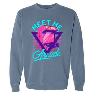 Meet Me At The Arcade Funny Gamer Vaporwave 80S Arcade Garment-Dyed Sweatshirt