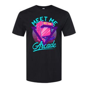 Meet Me At The Arcade Funny Gamer Vaporwave 80S Arcade Softstyle CVC T-Shirt