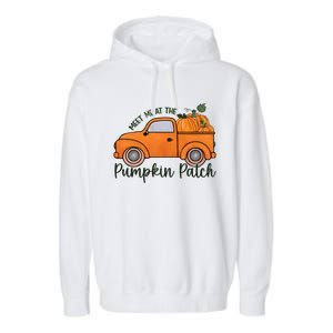 Meet Me At The Pumpkin Halloween Patch Cool Gift Garment-Dyed Fleece Hoodie