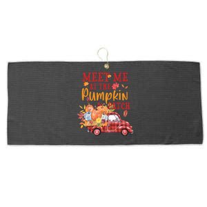 Meet Me At The Pumpkin Patch Autumn Fall Truck Colorful Gift Large Microfiber Waffle Golf Towel