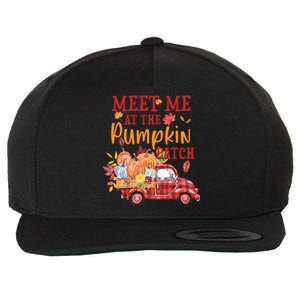 Meet Me At The Pumpkin Patch Autumn Fall Truck Colorful Gift Wool Snapback Cap