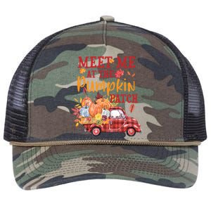 Meet Me At The Pumpkin Patch Autumn Fall Truck Colorful Gift Retro Rope Trucker Hat Cap