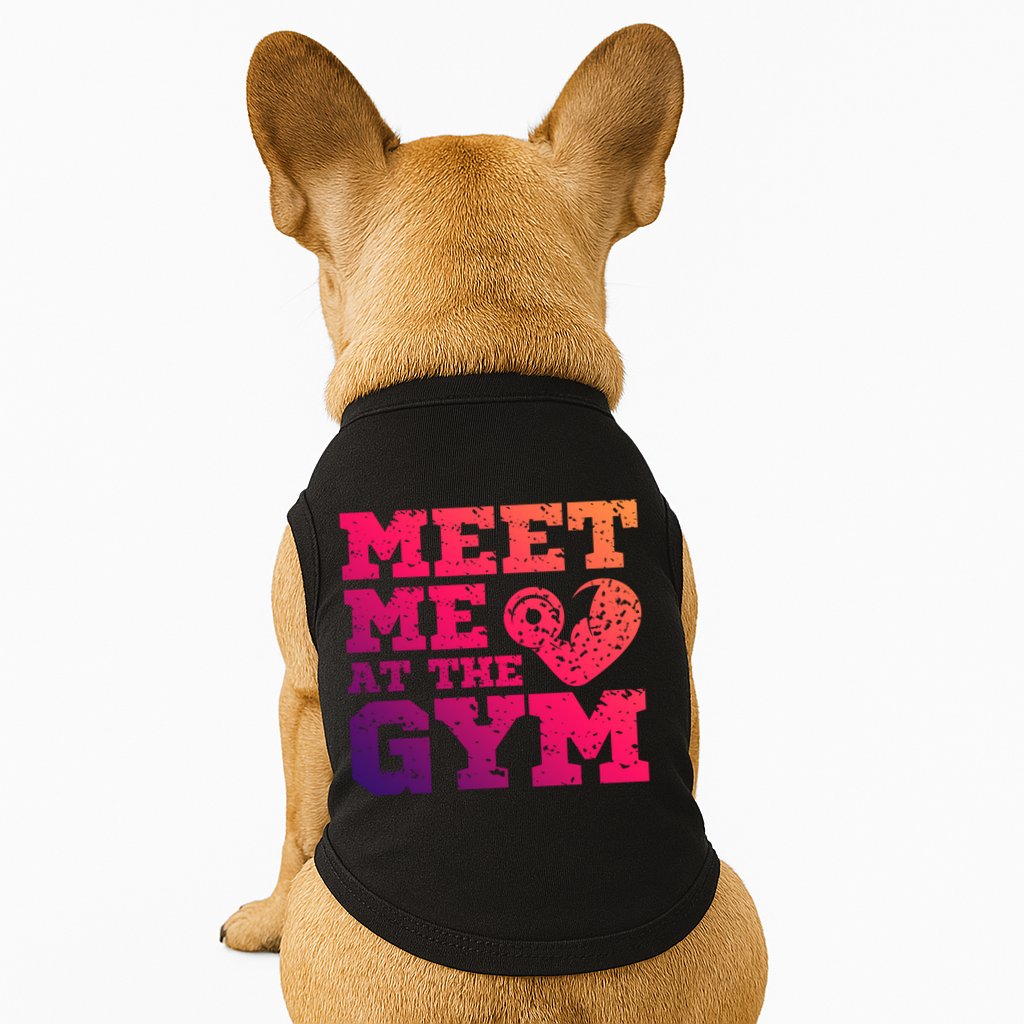 Meet Me At The Gym Funny Gym Quote Fitness Lovers Workout Gift Doggie Tank