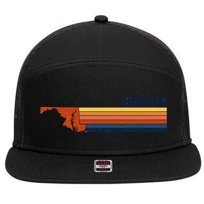 Retro Vintage Maryland 7 Panel Mesh Trucker Snapback Hat