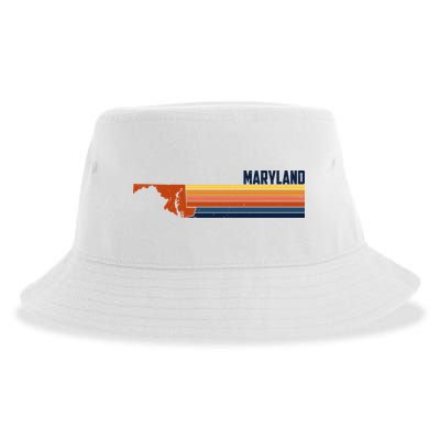 Retro Vintage Maryland Sustainable Bucket Hat