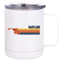 Retro Vintage Maryland 12 oz Stainless Steel Tumbler Cup