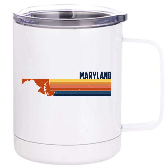 Retro Vintage Maryland 12 oz Stainless Steel Tumbler Cup