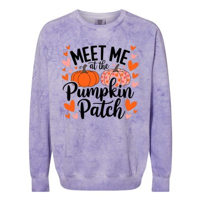 Meet Me At The Pumpkin Patch Truck Halloween Hello Fall 2024 Colorblast Crewneck Sweatshirt