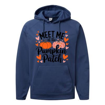 Meet Me At The Pumpkin Patch Truck Halloween Hello Fall 2024 Performance Fleece Hoodie