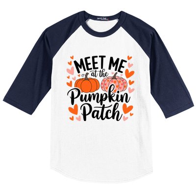 Meet Me At The Pumpkin Patch Truck Halloween Hello Fall 2024 Baseball Sleeve Shirt