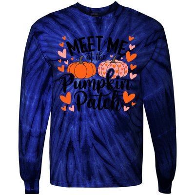 Meet Me At The Pumpkin Patch Truck Halloween Hello Fall 2024 Tie-Dye Long Sleeve Shirt